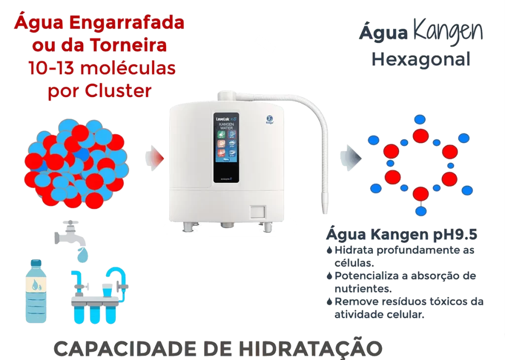 Explicando o Poder de Hidratação (Micro-Cluster) da Água Kangen